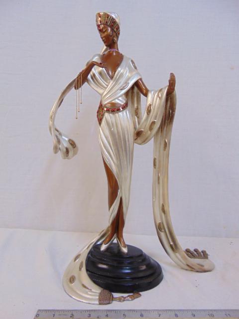Erte bronze, "Sheherezade", paint decorated deco: Erte bronze, "Sheherezade", paint decorated deco bronze, signed 175/500, 1990, Seven Arts LTD. , London, height is 19.5"