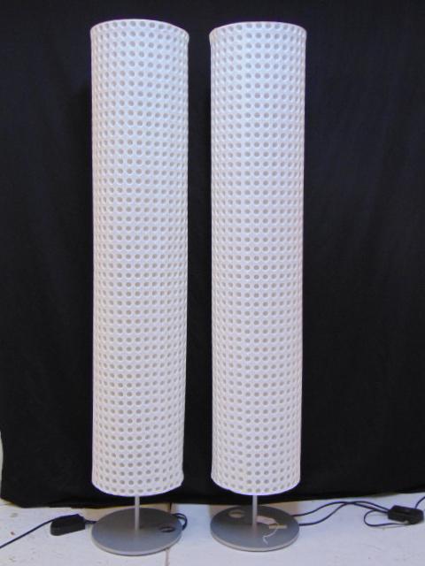 Pair 'Octopus' Floor Lamps by Arik Levy for Ligne: Pair 'Octopus' Floor Lamps by Arik Levy for Ligne Roset, heavy painted steel center with structured fabric shade, height 63".