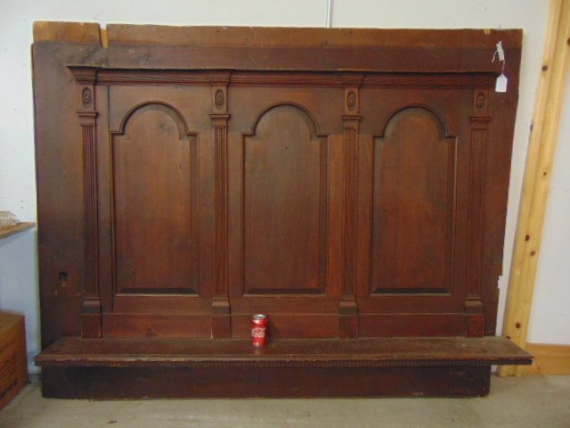 Large mahogany wall panel, carved raised panels: Large mahogany wall panel, carved raised panel, possibly from a fireplace, panel is 64" by 81"