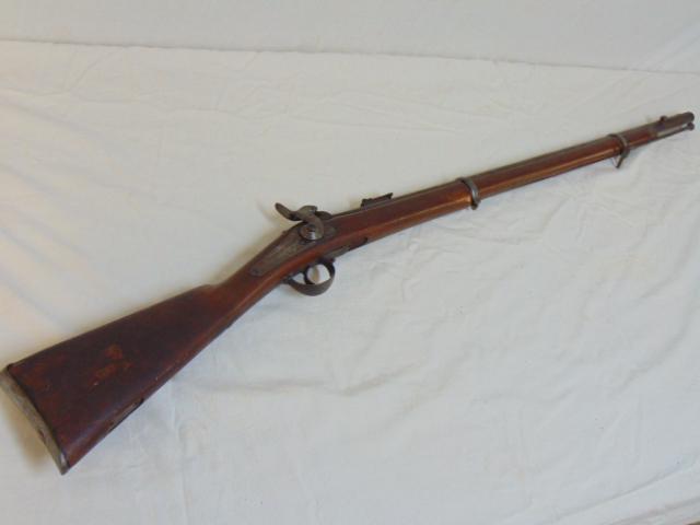 Shotgun, black powder, no marks or maker, as is: Shotgun, black powder, no marks or maker, as is condition, pitted barrel, stock cracked