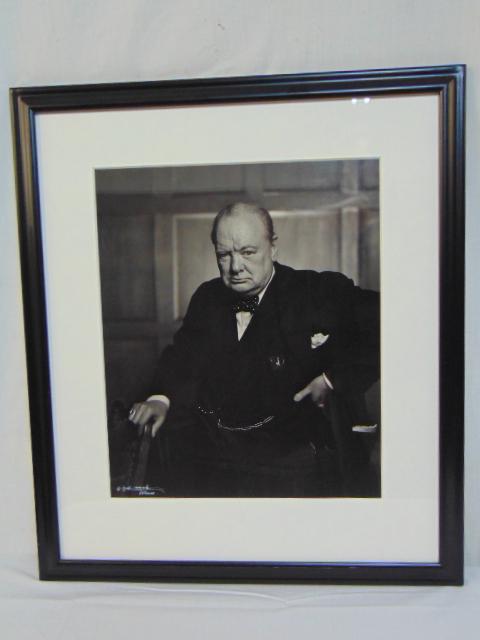 Photograph, Winston Churchill, Yousuf Karsh, black &: Photograph, Winston Churchill, Yousuf Karsh, black & white photo, signed by Yousuf Karsh, 16.5" by 13.75"