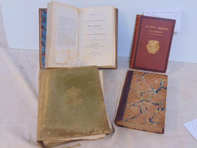 Book lot, Ancient America, The Indians, John Tanner,: Book lot, Ancient America, The Indians, John Tanner, "Ancient America, in Notes on American Archaeology. "By John Baldwin. New York: Harper & Brothers. 1872; volume "Memoirs of a Captivity among the I