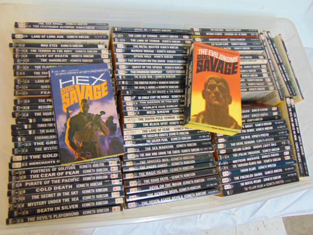 96 copies of 1960's Doc Savage paperbacks by Kenneth: 96 copies of 1960's Doc Savage paperbacks by Kenneth Robeson, Bantam Books