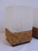 Pair Mid Century cork & glass table lamps, two square - 2