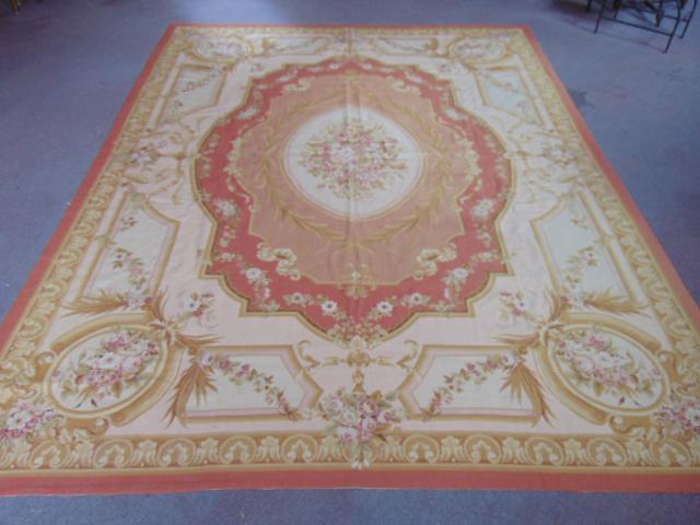 Aubusson carpet, floral decorated, 11'7" by 8'5": Aubusson carpet, floral decorated, 11'7" by 8'5"