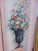 Decorative floral painted screen, 3 panel - 4