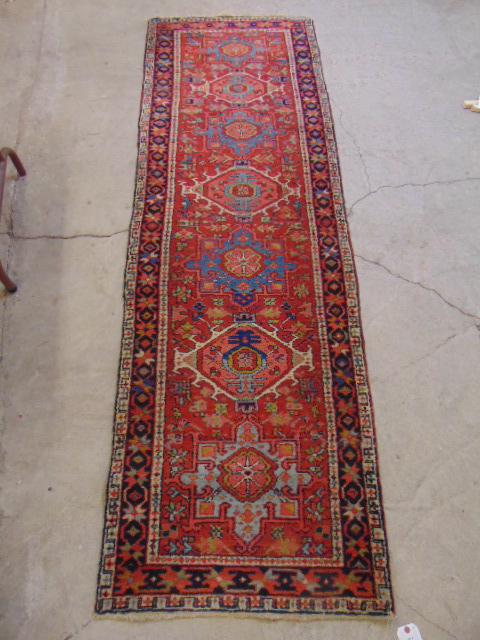 Caucasian runner, in red, runner is 98" by 29.5" (1 of 5)