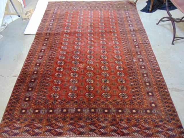 Indian wool Bokhara carpet, in red / brown, carpet is (1 of 6)