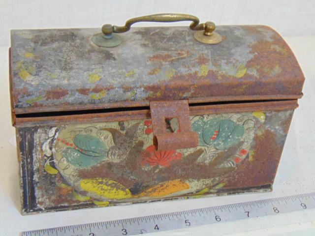Early  Penn. Dutch tole document box, paint decorated (1 of 6)