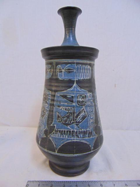 Wilcox Pottery vase with lid, art pottery vase with (1 of 7)