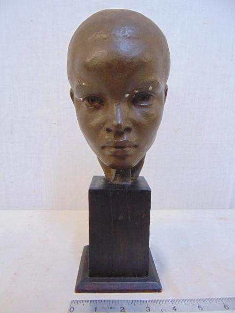 Plaster bust, Richmond Barthe, head of a black boy, on (1 of 6)