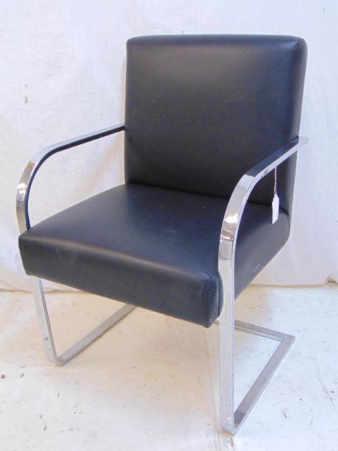 William Sonoma vinyl & chrome arm chair, Mid Century (1 of 4)