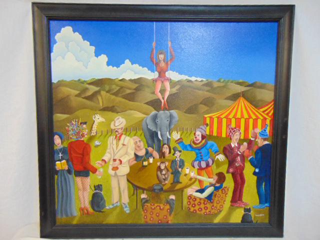 Painting, "Circus" by Mike Morgan, oil on canvas, 33" (1 of 9)