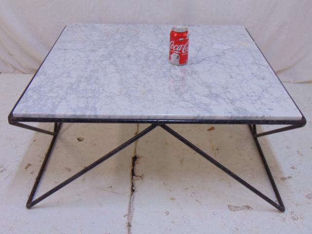 Iron base marble top coffee table by Ladislav Rado (1 of 5)