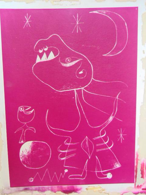 Miro lithograph, 2/5, 1944, 20" by 14.75", artist board (1 of 11)