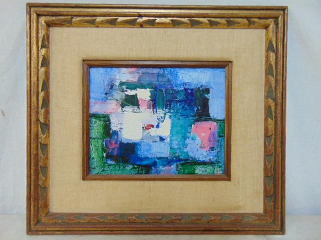 Painting, untitled abstract, Albert Wein, oil on (1 of 4)