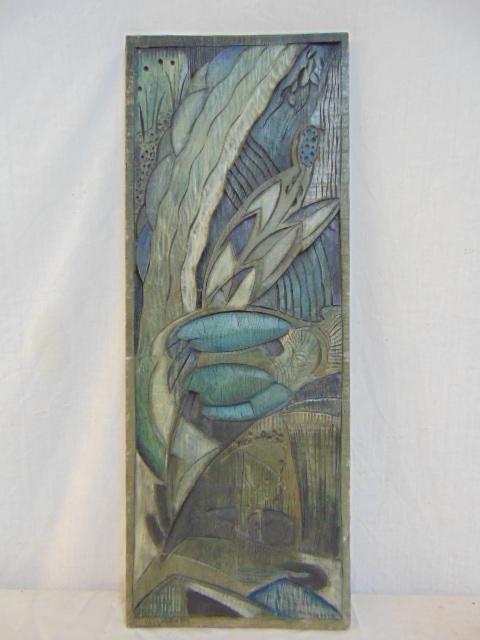 Polychrome wood panel, Vernon Smith, WPA & Provincetown (1 of 5)