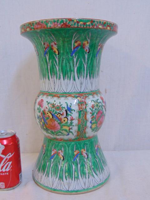 Famille vase, Asian porcelain decorated with birds, (1 of 8)