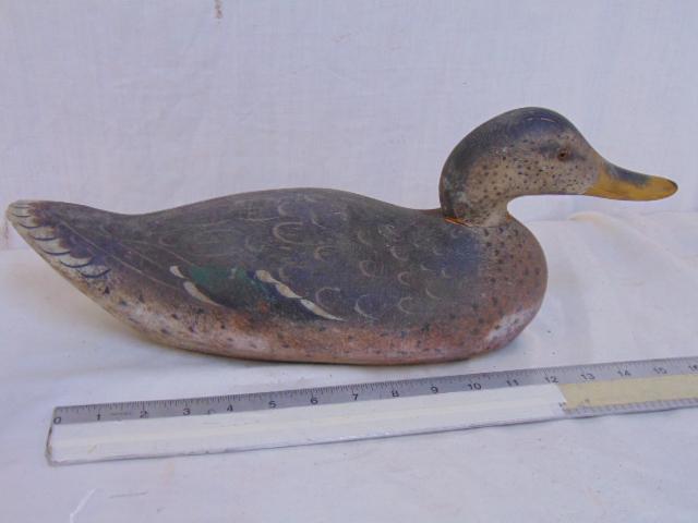 Carved & painted duck decoy with glass eyes, fine (1 of 6)