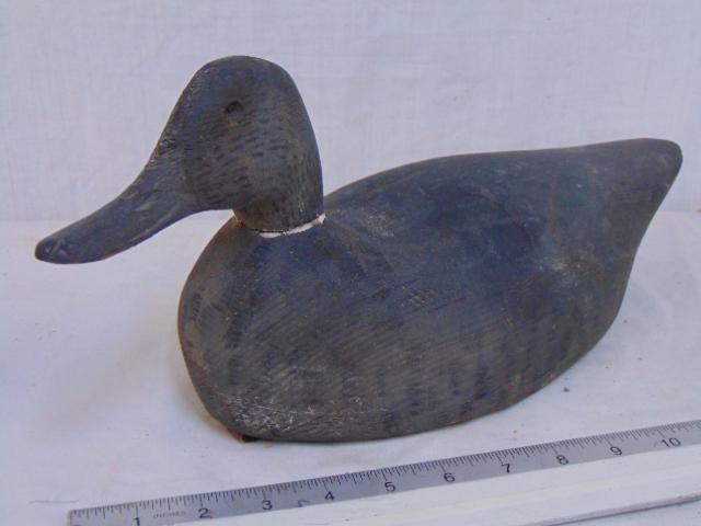 Painted pintail duck decoy, glass eye, marked, original (1 of 6)