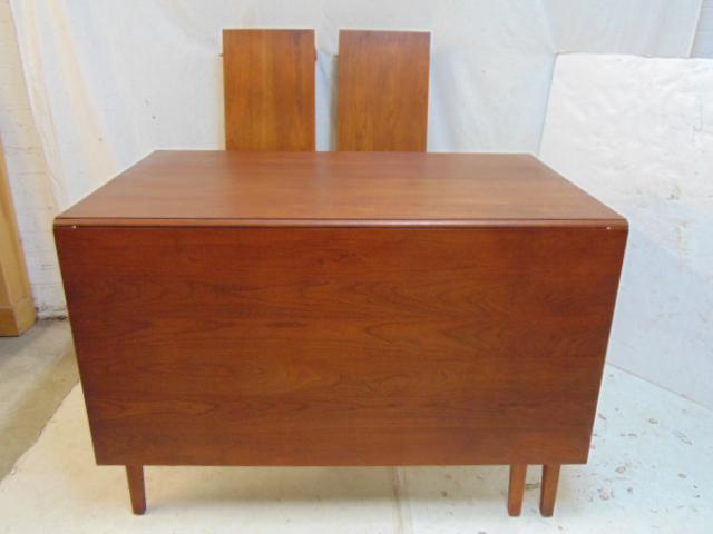 Stickley cherry drop leaf table with two leaves, from (1 of 6)