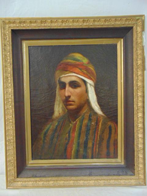 Painting, portrait young Arab man, John Califano, (1 of 7)