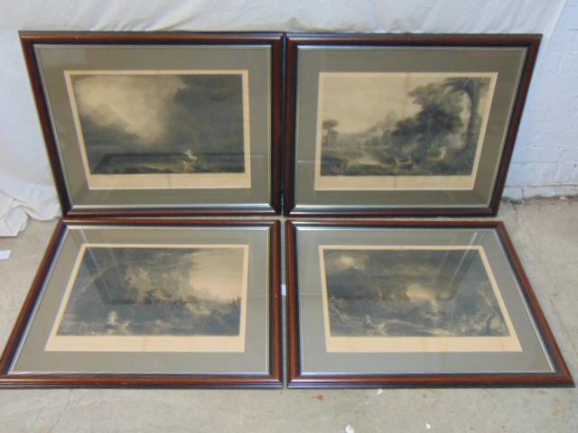 4 framed steel engravings, Thomas Cole, , the Voyage of: 4 framed steel engravings, Thomas Cole, , the Voyage of Life, Childhood, Youth, Manhood, Death (?), each engraving is 18" by 24" (viewable)