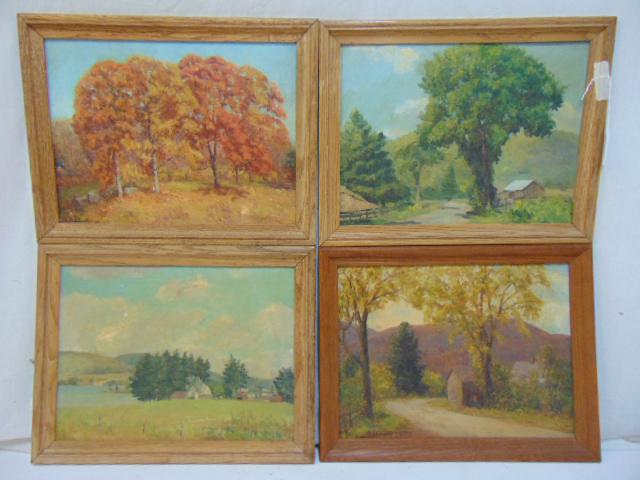 4 paintings, landscapes, Theo Shoudy, oil on canvas (1 of 7)