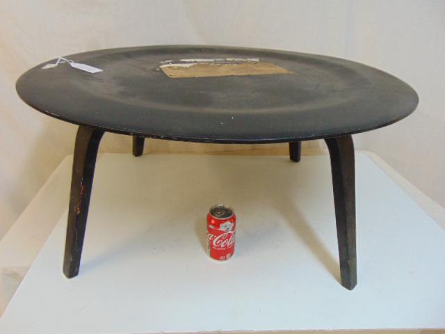 Eames for Herman Miller dish top table, repainted black (1 of 5)