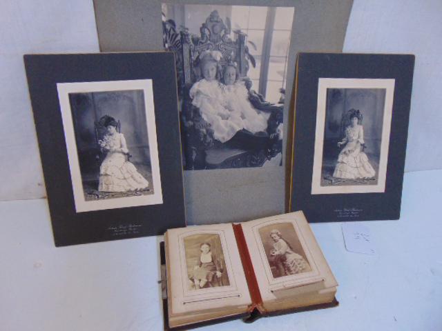 Early photo album, tin type portraits & 3 vintage, (1 of 5)