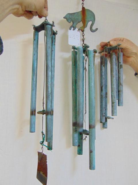 3 bronze wind chimes attributed to Walter Lamb, one (1 of 6)