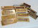 Lot 7 vintage brass mailbox "Paper" slots, with back