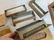 Lot 7 vintage brass mailbox "Paper" slots, with back - 4