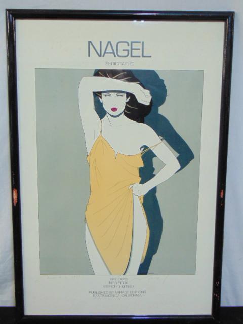Signed Serigraph, Patrick Nagel, art expo poster, 1980,: Signed Serigraph, Patrick Nagel, art expo poster, 1980, signed dated 1981, 32.5" by 21.5". Notice: Please note that our auctions will continue in the online only format, you can bid with confidence as