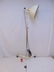 Industrial design floor lamp, large steel & white
