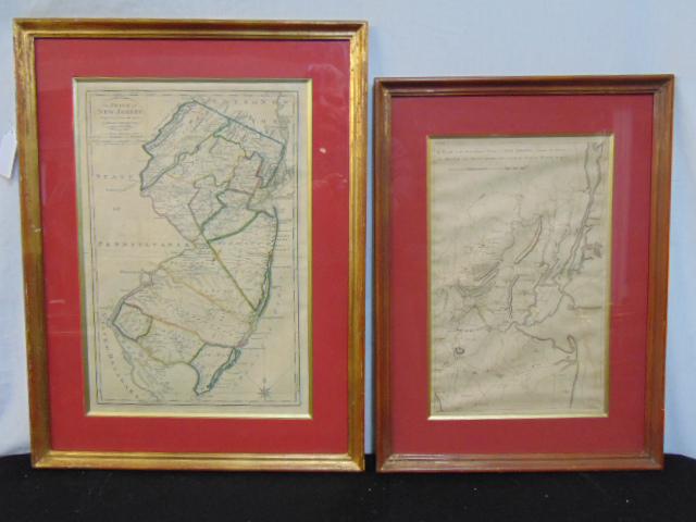2 antique maps, New Jersey, revolutionary war map, "A: 2 antique maps, New Jersey, revolutionary war map, "A plan of the Northern part of New Jersey, showing the positions of the American & British Armies After crossing the North River (Hudson River) in 1