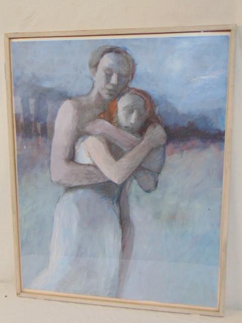 Painting, Judith Bassard Brown, "In the arms of: Painting, Judith Bassard Brown, "In the arms of Morpheus", 36.5" by 29", charcoal, pastel and acrylic on paper. Notice: Please note that our auctions will continue in the online only format, you can b