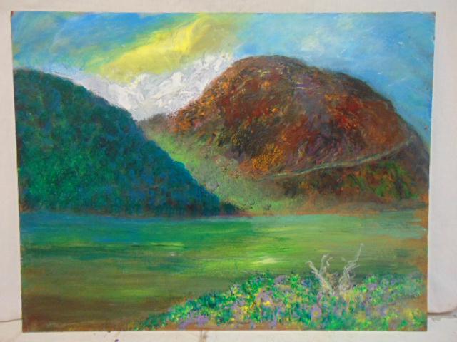 Painting, Storm King, Milton Lunin 28 x 36, oil on: Painting, Storm King, Milton Lunin 28 x 36, oil on masonite, unsigned