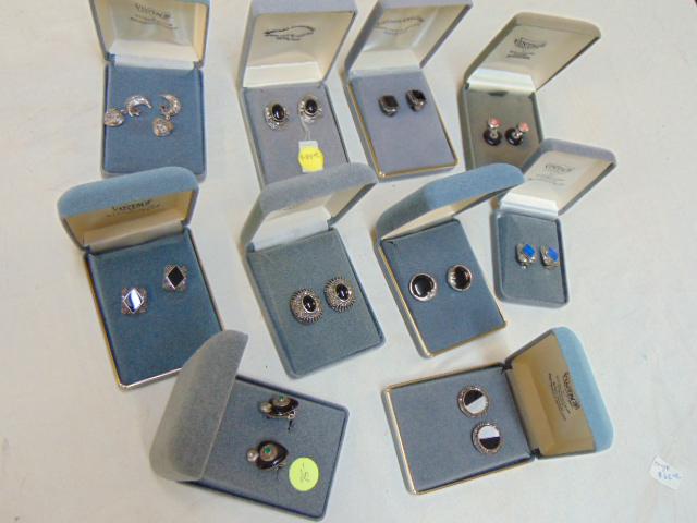 Jewelry. (10) sterling pairs of earrings including: Jewelry. (10) sterling pairs of earrings including marcasite, black onyx, etc..