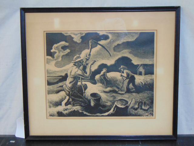 Print, Thomas Hart Benton, "Island Hay, signed in: Print, Thomas Hart Benton, "Island Hay, signed in pencil, lower right, 10.5" by 13"