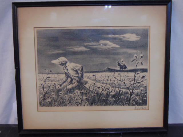 Print, George Schreiber, "The Cotton Pickers, printed: Print, George Schreiber, "The Cotton Pickers, printed 1949-1950, 10" by 13.25"