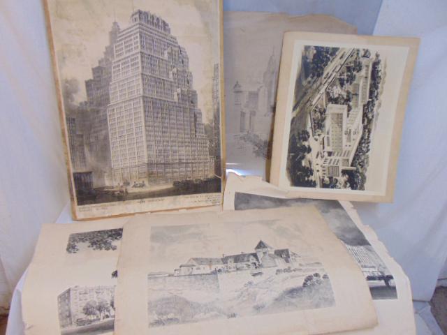 Architectural renderings, skyscraper, 1400 Broadway,: Architectural renderings, skyscraper, 1400 Broadway, NYC, (36.5" by 23") & 5 other renderings.