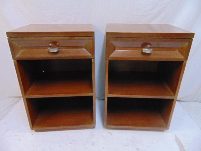 Pair Drexel MCM night stands, single drawer, stands are: Pair Drexel MCM night stands, single drawer, stands are 18" by 15", height is 28"
