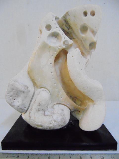 Sculpture, Louise Abrams, Outsider Art Collection,: Sculpture, Louise Abrams, Outsider Art Collection, carved pink alabaster "Birthing" , from the collection of the artist. This lot is part of 200 lots of sculpture and paintings from a newly rediscover