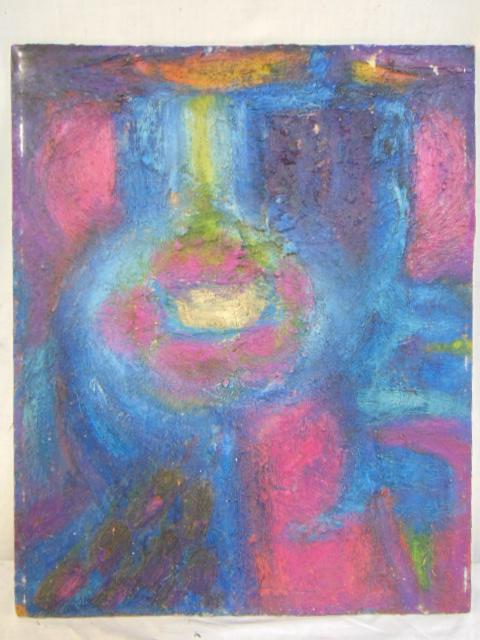 Painting, "Midnight Rose", Fredric Hobbs, 1961 relief: Painting, "Midnight Rose", Fredric Hobbs, 1961 relief painting, oil on masonite, 20" by 16". br> Note this lot came from the collection of a noted American AP journalist