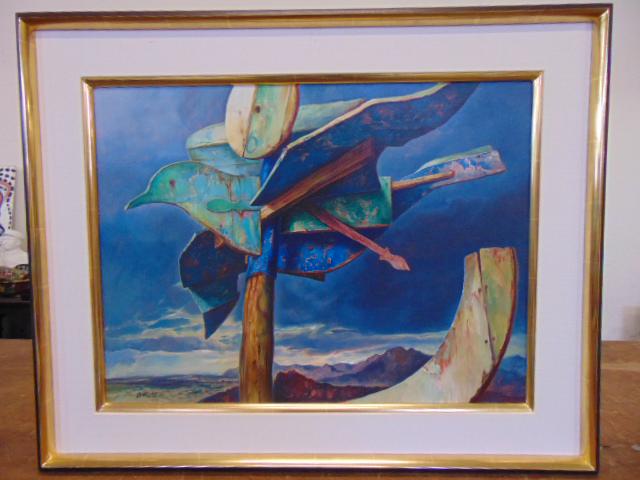 Painting, Samuel Bak, Surrealist oil on linen, "Once: Painting, Samuel Bak, Surrealist oil on linen, "Once Upon a Time lll", 1985, 24 x 18.25", purchased at Pucker Gallery Boston, MA Lot 124 and 124A-124G the Samuel Bak oils are all consigned from one es