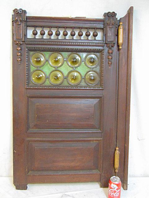 Saloon door with art glass inserts, from Cold Spring NY: Saloon door with art glass inserts, from Cold Spring NY bar, door is 26" wide, height is 40"