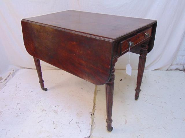 Antique Pembroke, drop leaf table, with double drawers,: Antique Pembroke, drop leaf table, with double drawers, table is 20.75" by 36" (open 36" by 43"), height is 28.75"