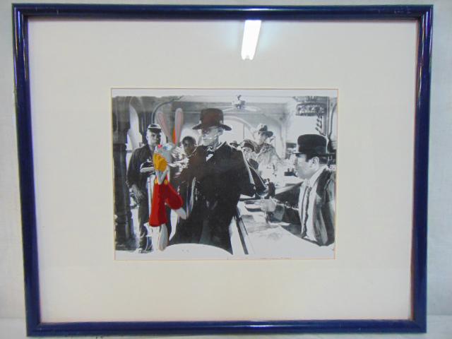 Roger Rabbit cartoon cell, cell over photo, 8.75" by: Roger Rabbit cartoon cell, cell over photo, 8.75" by 11.5".
