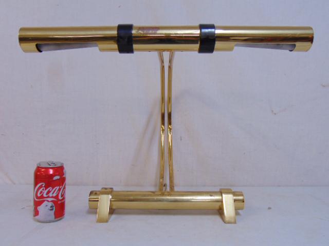 Casella brass desk lamp, patina worn, hood is 19.75": Casella brass desk lamp, patina worn, hood is 19.75" wide, height is 15.5"